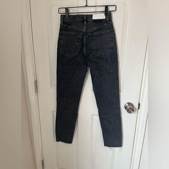 Re/Done 90s high‎ rise ankle crop jeans in black size 25 97% cotton - Picture 7 of 10